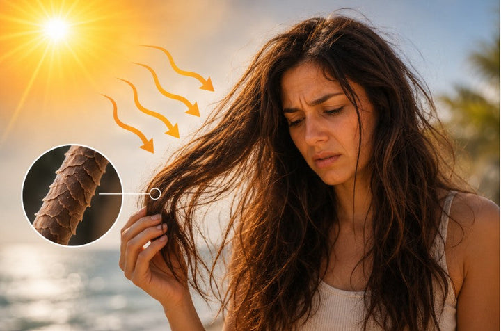 Summer hair damage caused by sun, heat, humidity, and hair fall
