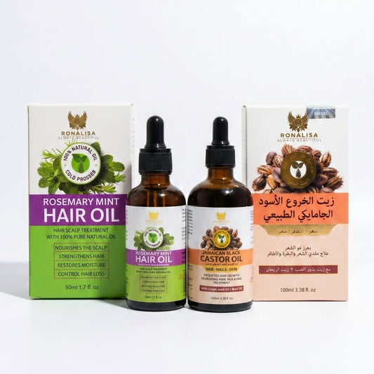 Ronalisa Ultimate Hair Growth Duo Bundle – Rosemary Mint & Jamaican Black Castor Oil