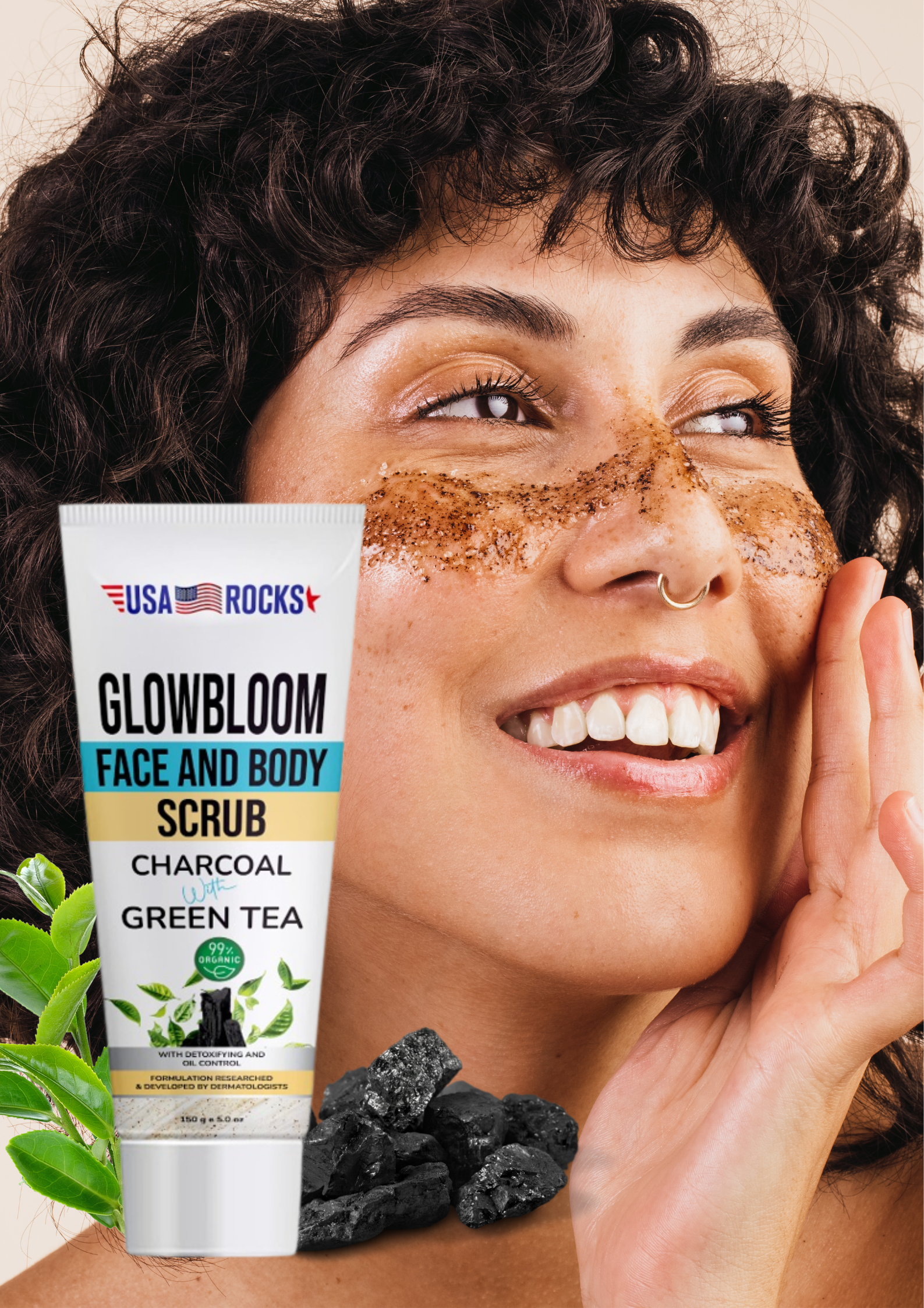 Face & Body Scrub - Charcoal & Green Tea